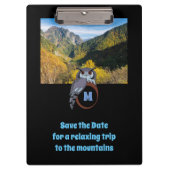 Grumpy Owl Nesting on Monogram Egg Foto Klembord (Voorkant)