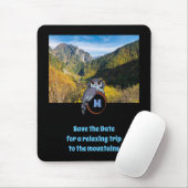 Grumpy Owl Nesting on Monogram Egg Foto Muismat (Met muis)