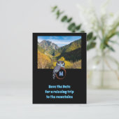 Grumpy Owl Nesting on Monogram Egg Foto Uitnodiging Briefkaart (Staand voorkant)