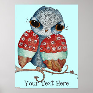 Grumpy Owl Poster voor kinderen
