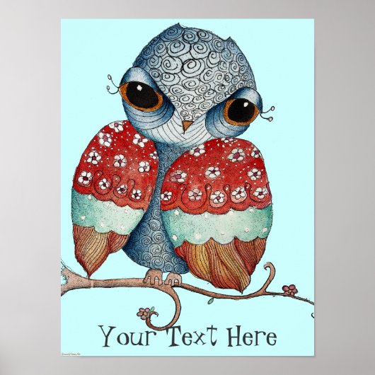 Grumpy Owl Poster voor kinderen (Voorkant)