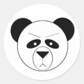 Grumpy Panda Ronde Sticker (Voorkant)