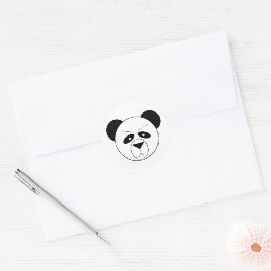Grumpy Panda Ronde Sticker (Envelop)