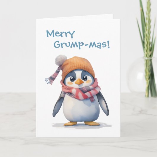 Grumpy Penguin Grinch Christmas Humor Vakantie Kaart (Voorkant)