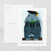 Grumpy PhD Afstuderen Bunny in Regalia Briefkaart (Voorkant / Achterkant)
