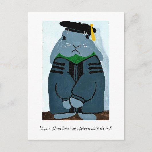Grumpy PhD Afstuderen Bunny in Regalia Briefkaart (Voorkant)