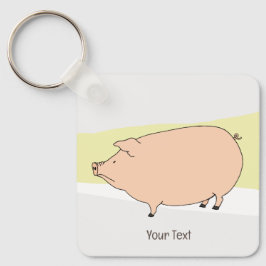 Grumpy Pig Neutral Colours gepersonaliseerde Sleut Sleutelhanger