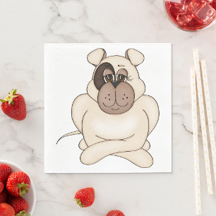 Grumpy Pit Bull Paper Napkins Servet