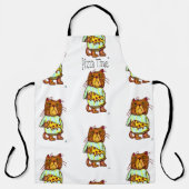 Grumpy Pizza Pet Funny Cat Art Design Schort (Voorkant)