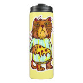 Grumpy Pizza Pet Funny Cat Art Marker Design Thermosbeker (Voorkant)