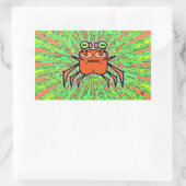 Grumpy psychedelic odd crab v4 rechthoekige sticker (Tas)