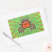 Grumpy psychedelic odd crab v4 rechthoekige sticker (Envelop)