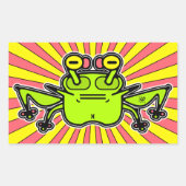 Grumpy psychedelic odd frog toad v4 rechthoekige sticker (Voorkant)