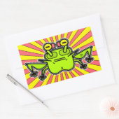 Grumpy psychedelic odd frog toad v4 rechthoekige sticker (Envelop)