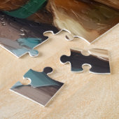 Grumpy Pug Dog in Elf Hat Funny Christmas Art Legpuzzel (Zijkant)