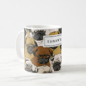Grumpy Pug Dogs gepersonaliseerd Koffiemok (Voorkant links)