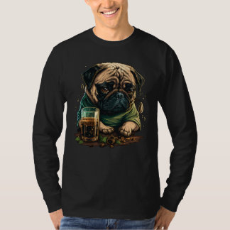 Grumpy Pug Drinks Whisky T-shirt