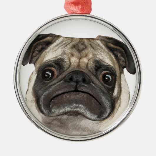 Grumpy Puggy Gifts Metalen Ornament (Voorkant)