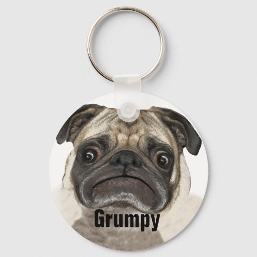 Grumpy Puggy Gifts Sleutelhanger (Voorkant)