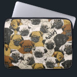 Grumpy Pugs / Funny Cute Pug Dogs Personalized Laptop Sleeve<br><div class="desc">Kijk naar die leuke grappige gezichten. Je zal glimlachen! Voeg een monogram/initiaal/naam toe.. om er een speciaal cadeau voor te maken.</div>