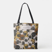 Grumpy Pugs / Funny Cute Pug Dogs Personalized Tote Bag (Achterkant)