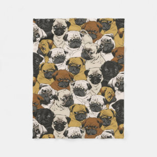 Grumpy Pugs / Funny Cute Pug Dogs Puppies Patroon Fleece Deken