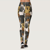 Grumpy Pugs / Funny Cute Pug Dogs Puppies Patroon Leggings (Achterkant)