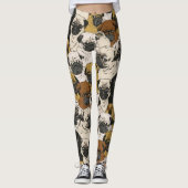 Grumpy Pugs / Funny Cute Pug Dogs Puppies Patroon Leggings (Voorkant)