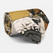 Grumpy Pugs / Funny Cute Pug Dogs Puppies Patroon Stropdas (Opgerold)