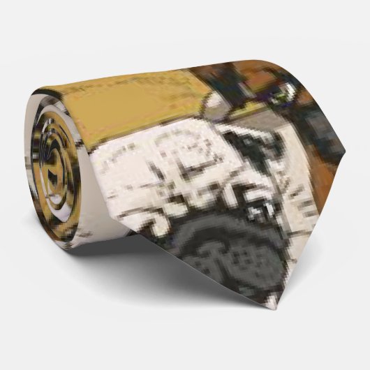 Grumpy Pugs / Funny Cute Pug Dogs Puppies Patroon Stropdas (Opgerold)