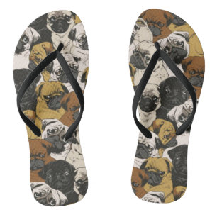Grumpy Pugs / Funny Cute Pug Dogs Puppies Patroon Teenslippers