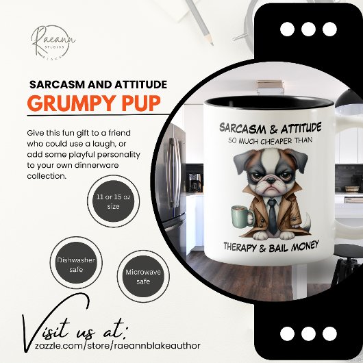 Grumpy Pup Sarcasme en Attitude Keramische Mok