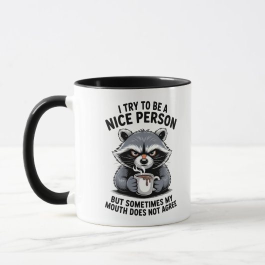 Grumpy Raccoon Coffee Mug Mok (Links)