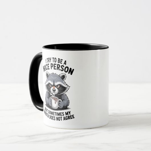 Grumpy Raccoon Coffee Mug Mok (Voorkant links)