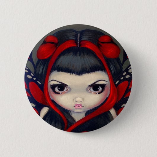 Grumpy Red Fairy Button (Voorkant)