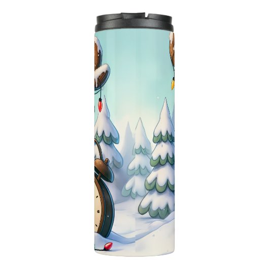 Grumpy rendier heeft koffie nodig thermosbeker (Achterkant)