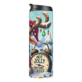 Grumpy rendier heeft koffie nodig thermosbeker (Geroteerd rechts)