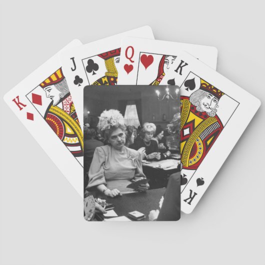 Grumpy Rich Lady -fotofietskaarten Pokerkaarten (Achterkant)