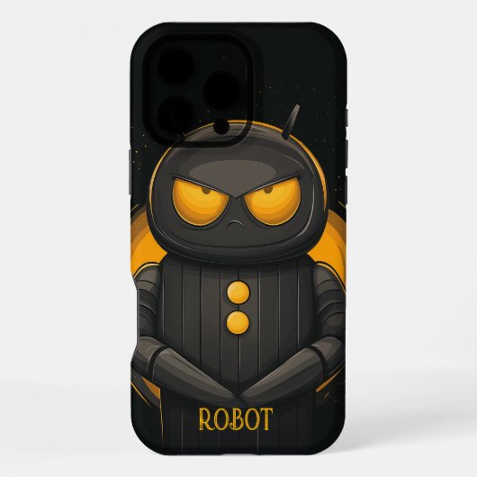 Grumpy Robot gepersonaliseerd iPhone Hoesje (Achterkant)