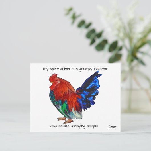Grumpy Rooster - Briefkaart (Staand voorkant)