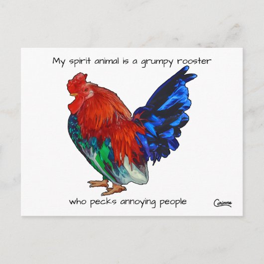 Grumpy Rooster - Briefkaart (Voorkant)