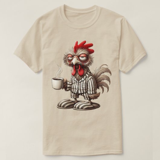 Grumpy Rooster Morning – koffie eerst! T-shirt (Design voorkant)