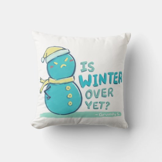 Grumpy S. Illustratie: IS DE WINTER AL VOORBIJ? Kussen (Voorkant)