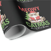 Grumpy Santa Cat Holiday Illustration Funny Meowy  Cadeaupapier (Rol Hoek)