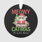 Grumpy Santa Cat Holiday Illustration Funny Meowy  Ornament (voorkant)
