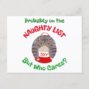 Grumpy Sarcastic kerstkat waarschijnlijk op de nau Briefkaart