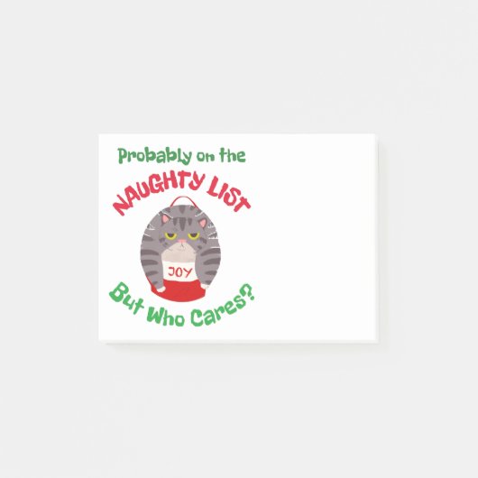 Grumpy Sarcastic kerstkat waarschijnlijk op de nau Post-it® Notes (Voorkant)