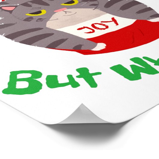 Grumpy Sarcastic kerstkat waarschijnlijk op de nau Poster (Hoek)