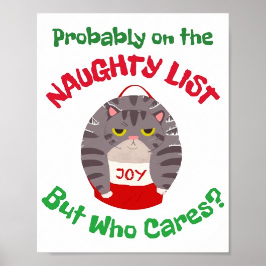 Grumpy Sarcastic kerstkat waarschijnlijk op de nau Poster (Voorkant)