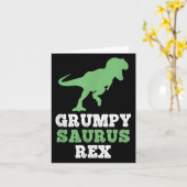 Grumpy-saurus Rex Dino Dinosaur Funny Grumpysaurus Kaart (Gele Bloem)